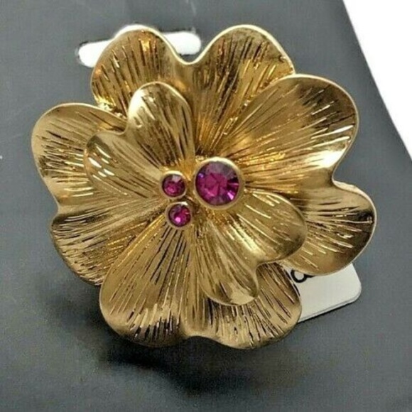 NEW Lia Sophia Wildflower Ring Pink Gemstone - Size 7 - Picture 3 of 8